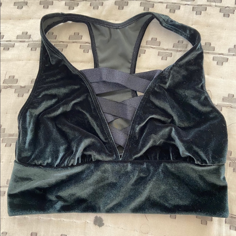 Victorias Secret green velvet sports bra XS.